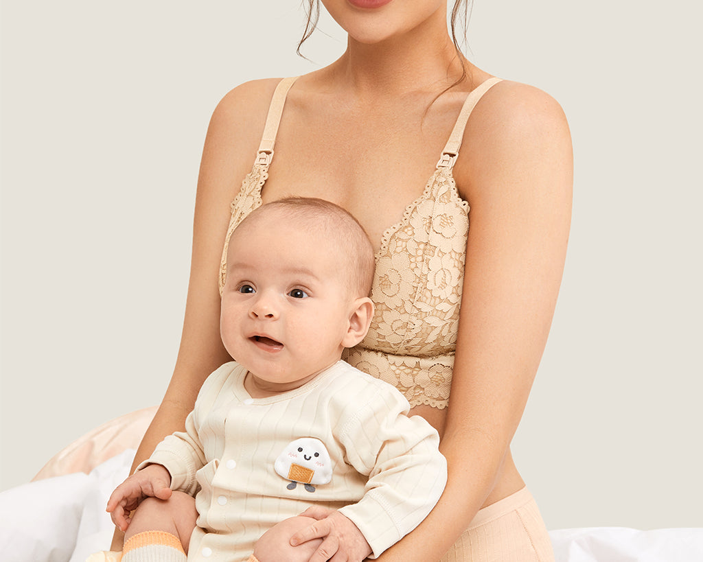 Women's Lace Nursing Bralette Beige