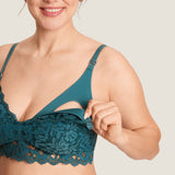 Women's Supportive Lace Nursing Bralette Spruce Green