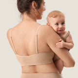 Women's Ribbed Scoop Nursing Bralette Beige 2