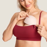 Women's Ribbed Scoop Nursing Bralette Cerise @model_info:N2