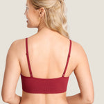 Women's Ribbed Scoop Nursing Bralette Cerise @model_info:N5