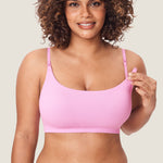 Women's Ribbed Scoop Nursing Bralette Iceland White