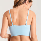 Women's Ribbed V Neck Nursing Bralette Light Glacier @model_info:MOM2