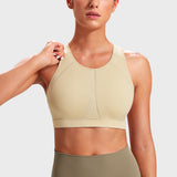 Women's High Neck Racerback Sports Bra Oil Gray