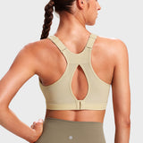Women's High Neck Racerback Sports Bra Oil Gray