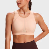 Women's High Neck Racerback Sports Bra Cotton Candy