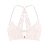 Women's Lacy Racerback Bra Rose White