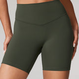 Women's Hugcurve No Front Seam Biker Shorts 6" Aspen Olive