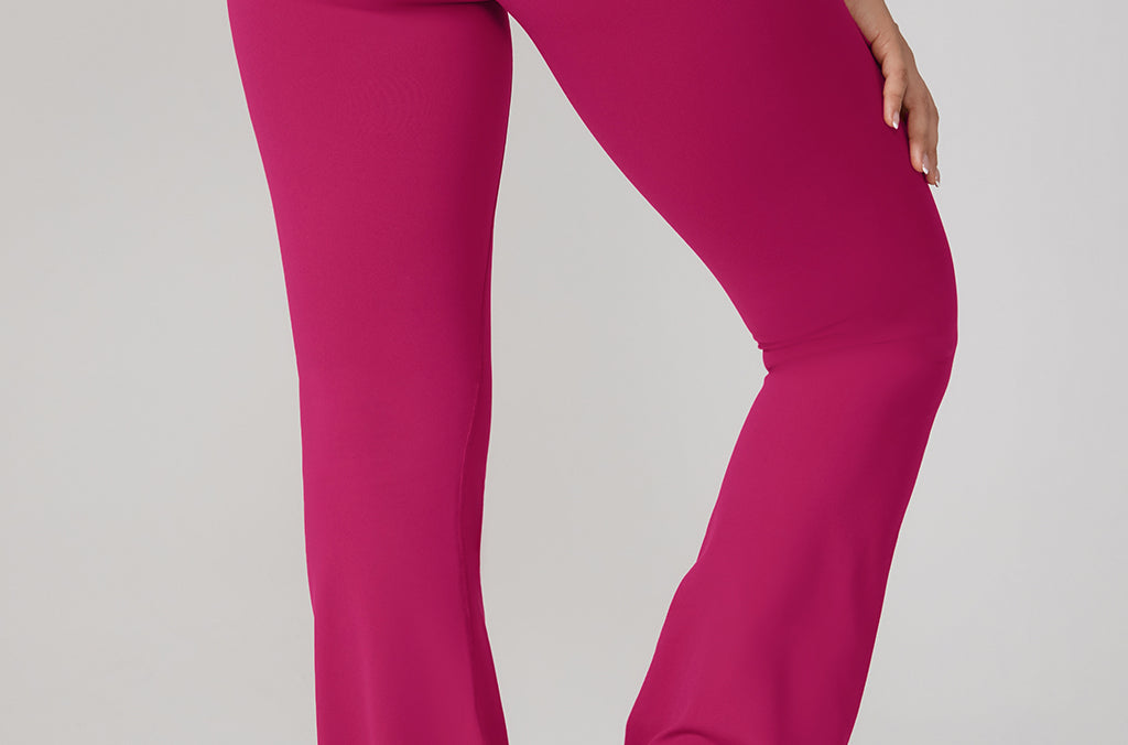 Women's Hugcurve No Front Seam Flare Leggings 31'' Rose Magenta