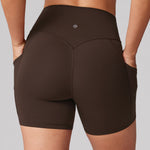 Women's Hugcurve No Front Seam Pockets Shorts 5" Royal Blues
