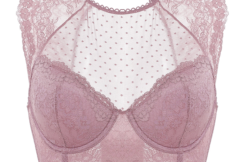 Women's Classic Lacy Mesh Bra Top Rose Brown @model_info:ES1