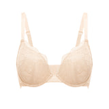 Women's Lacy Plunge Push Up Bra Beige
