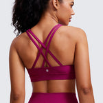 CRZ YOGA Women's Cross Back Sports Bra Black
