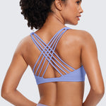 CRZ YOGA Women's Strappy Sports Bras Periwinkle Purple