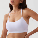 CRZ YOGA Women's Y Back Sports Bra White