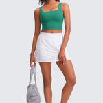 CRZ YOGA Women's Square Neck Longline Sports Bra Lilac Air