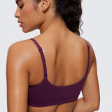 CRZ YOGA Women's Adjustable Spaghetti Straps Sports Bra Black