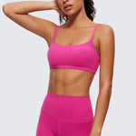 CRZ YOGA Women's Adjustable Spaghetti Straps Sports Bra Black