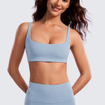 CRZ YOGA Women Butterluxe Square Neck Cami Padded Mini Bra Black