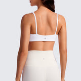 CRZ YOGA Women Butterluxe Square Neck Cami Padded Mini Bra Black