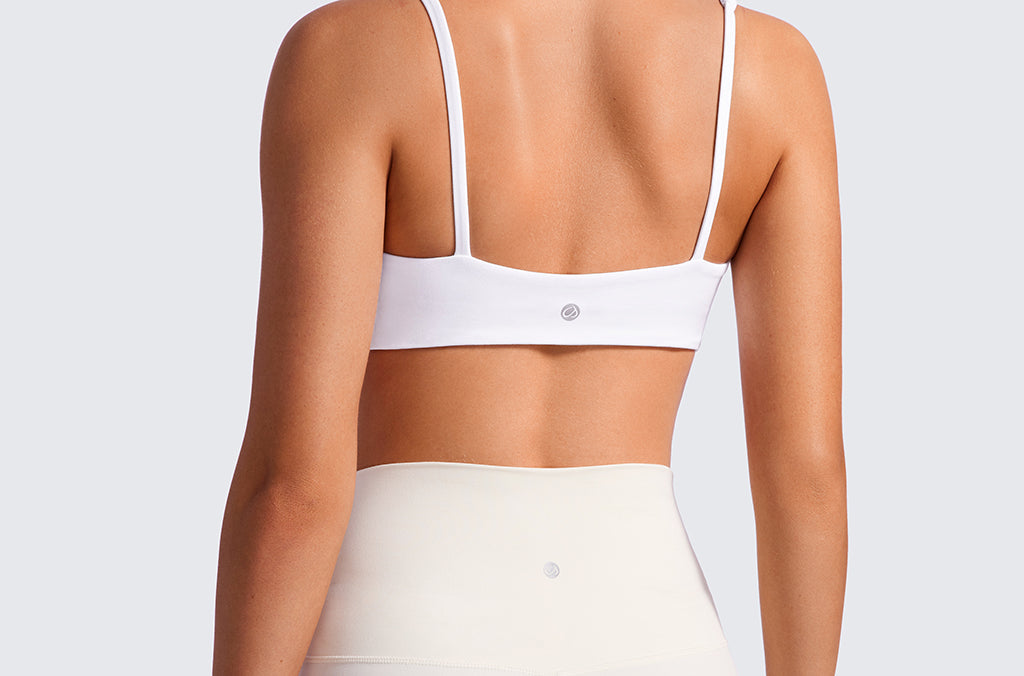 CRZ YOGA Women Butterluxe Square Neck Cami Padded Mini Bra Black