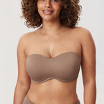 Women's Bandeau Strapless Bra Brown Purple
