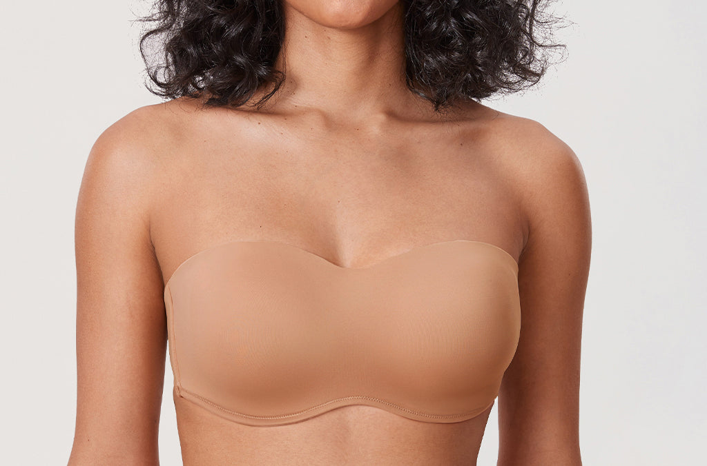 Women's Bandeau Strapless Bra Barely Buff