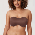 Women's Bandeau Strapless Bra Brown Violet
