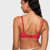 Women's Mesh Plunge Bra Lipstick Red