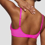 Women's Mesh Plunge Bra Glitter Rose