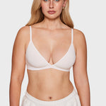 Women's Soft Triangle Bralette Coconut White