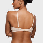 Women's Sheer Mesh Demi Bra Beige