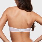 Women's Sheer Mesh Strapless Bra White