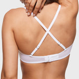Women's Sheer Mesh Strapless Bra White
