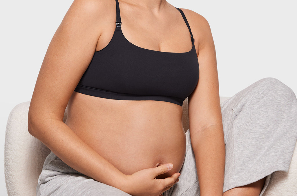 Women's Inbarely® Soft Three Layer Nursing Bralette - Scoop Neck Black @model_info:ES1