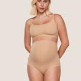 Women's High Waist Full Coverage Maternity Panties 2 Pack Warm Beige (2pack) @model_info:SHOPIFY2