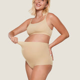 Women's High Waist Full Coverage Maternity Panties 2 Pack Light Oatmeal (2pack) @model_info:SHOPIFY2