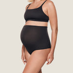 Women's High Waist Full Coverage Maternity Panties 2 Pack Black (2 Pack) @model_info:SHOPIFY1