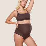 Women's High Waist Full Coverage Maternity Panties 2 Pack Hazelnut (2pack) @model_info:SHOPIFY2