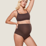 Women's High Waist Full Coverage Maternity Panties 2 Pack Hazelnut (2pack) @model_info:SHOPIFY2