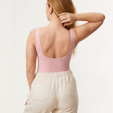 Women's Square Neck Bodysuit Rose Tan