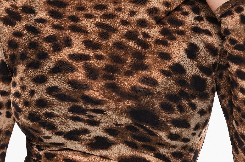 INLYRIC Women's Cosnufy® Mesh Sheer Long Sleeve Top Wildland Leopard