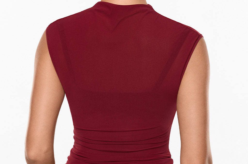 INLYRIC Cosnufy® Sheer Mesh Mock Neck Tank Top Andorra