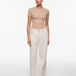 Women's Single Layer Basic Short Sleeve Top - Crew Neck Wheat Beige