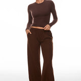 Women's Single-Layer Basic Long Sleeve Shirts Hazelnut