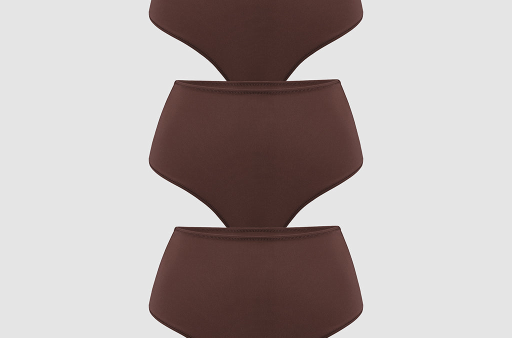 Women's Cozy High Waisted Thongs 3 Pack Hazelnut (3pack)