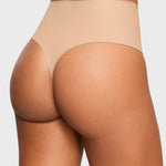 Women's Cozy High Waisted Thongs 3 Pack Warm Beige (3pack)