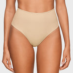 Women's Cozy High Waisted Thongs 3 Pack Light Oatmeal (3pack)