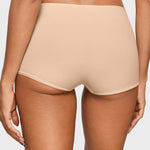 Women's Soft Mid Waist Boy Shorts 3 Pack Beige (3pack)