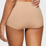 Women's Soft Mid Waist Boy Shorts 3 Pack Warm Beige (3pack)